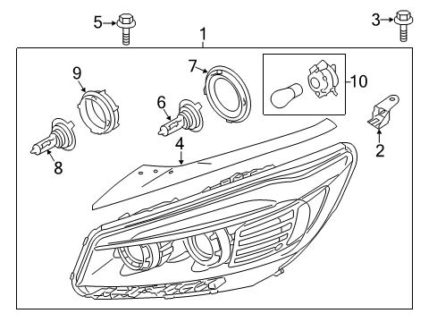 2018 Kia Sorento Headlamps Bracket Assembly-Head Lamp Diagram for 92132C6000