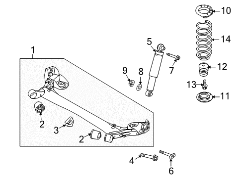 2012 Kia Soul Rear Suspension Bolt Diagram for 551170Q100