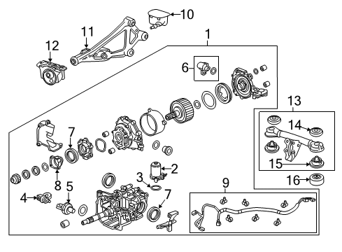 2021 Honda HR-V Axle & Differential - Rear Carrier Assembly, Rear Differential Diagram for 41200-54A-J00