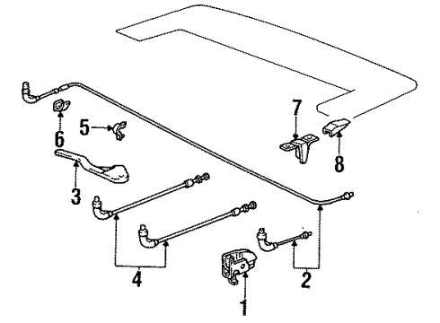 1999 BMW M3 Folding Top Emergency Mechanism Parking Lock Diagram for 67618360228