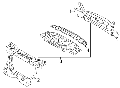 2012 BMW 535i xDrive Rear Body Partition, Luggage Compartment, Top Diagram for 41007259574