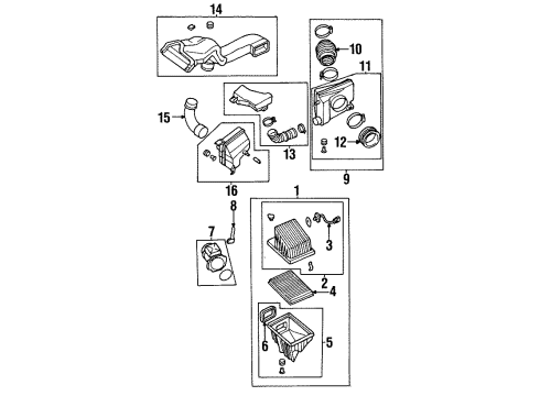 1995 Nissan Maxima Air Intake Duct Assembly-Air Diagram for 16576-31U15