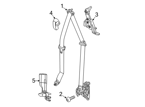 2018 Chrysler Pacifica Seat Belt Seat Belt Buckle Assembly Diagram for 5LA541D2AA