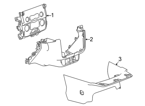 2022 Chevrolet Tahoe Cluster & Switches, Instrument Panel Center Bezel Diagram for 84273179