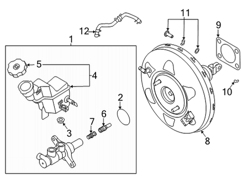 2021 Kia K5 Hydraulic System Hose Assembly-Brake Booster Vacuum Diagram for 59130-L1100