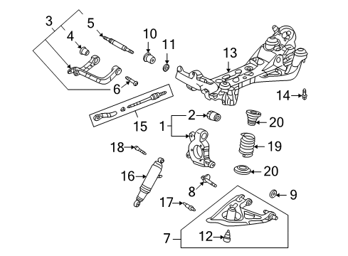 2006 Chevrolet Uplander Rear Suspension, Lower Control Arm, Upper Control Arm, Ride Control, Stabilizer Bar, Suspension Components Bolt/Screw-Front Bumper Imp Bar Diagram for 20728760