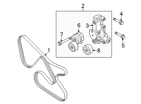 2010 Hyundai Genesis Coupe Belts & Pulleys Pulley-Idler Diagram for 252863C250