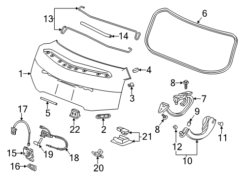 2014 Cadillac ELR Front Door Plenum Panel Bolt Diagram for 11569962