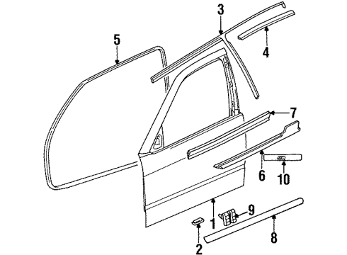 1997 BMW 318ti Door & Components, Exterior Trim Front Door Seal Diagram for 51728196291