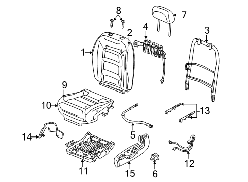 2001 Ford Explorer Sport Front Seat Components Headrest Guide Diagram for F57Z78611A16D