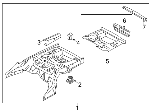 2014 BMW 535i Rear Floor & Rails Luggage-Compartment Floor, Rear Diagram for 41117330954