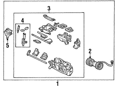 1995 Acura TL Blower Motor & Fan Link Assembly, Front Diagram for 79306-SW5-A01