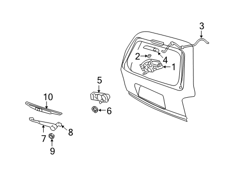 2003 Lincoln Navigator Wiper & Washer Components Wiper Arm Diagram for 3L1Z-17526-AA