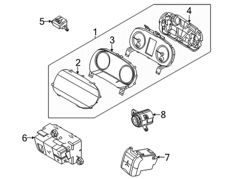 2021 Kia K5 Cluster & Switches Cover-Cushion Diagram for 94363L2000