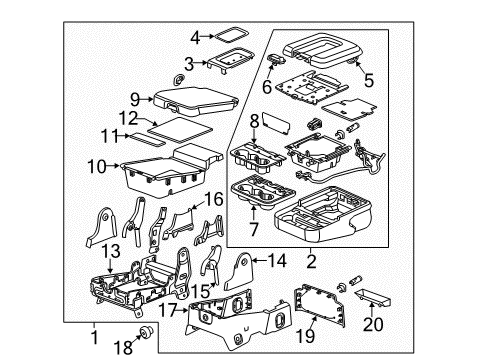2017 Cadillac Escalade ESV Front Seat Components Seat Back Assembly Insert Diagram for 22946569