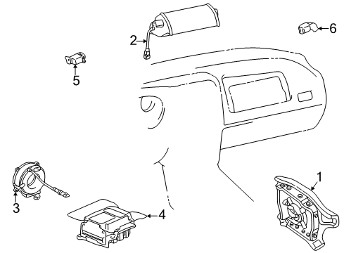 1999 Toyota RAV4 Air Bag Components Sensor, Air Bag, Front LH Diagram for 89174-49025