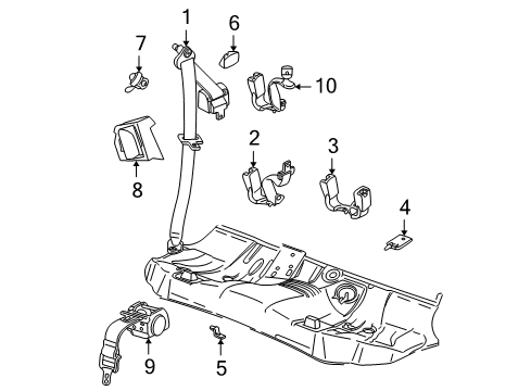 2002 Saturn L100 Seat Belt Rear Seat Belt Kit Center *Ebony Diagram for 22679191