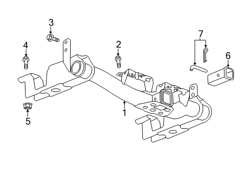 2018 Chevrolet Silverado 3500 HD Trailer Hitch Components Adapter Diagram for 15923277