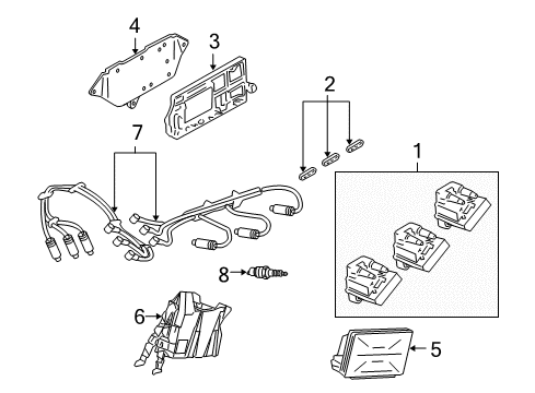 2001 Pontiac Grand Am Ignition System Spark Plug Diagram for 19301810