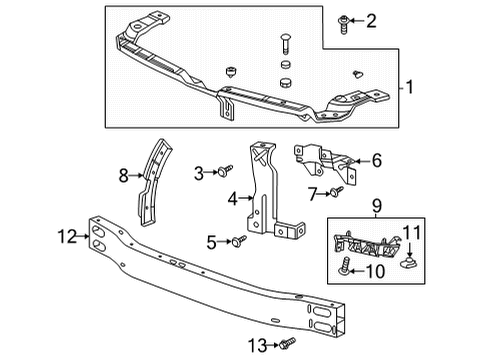 2022 Buick Envision Bumper & Components - Front Bumper Bracket Diagram for 84925138