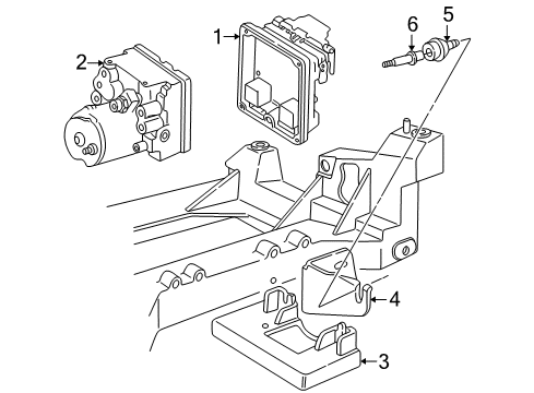 1997 Chevrolet Corvette ABS Components Brake Pressure Modulator Valve Assembly Diagram for 12527809