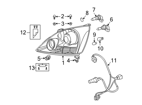 2009 Lexus GX470 Headlamps Headlamp Unit Assembly, Left Diagram for 81170-6A070