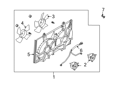 2004 Infiniti FX35 Cooling System, Radiator, Water Pump, Cooling Fan Harness-Sub Diagram for 21488-CG010