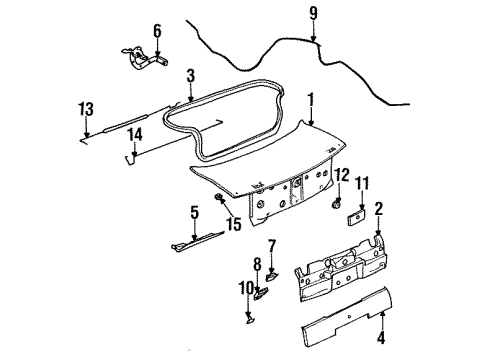 1994 Saturn SL2 Trunk Lid Lamp Asm, Cargo Diagram for 21020946