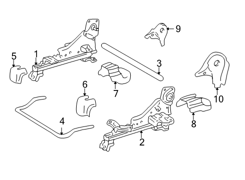 2002 Toyota Tundra Tracks & Components Seat Adjuster Diagram for 72012-0C010