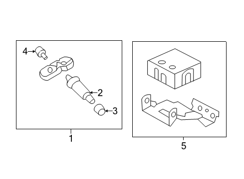 2013 Hyundai Veloster Tire Pressure Monitoring Tpms Module Assembly Diagram for 95800-2V100