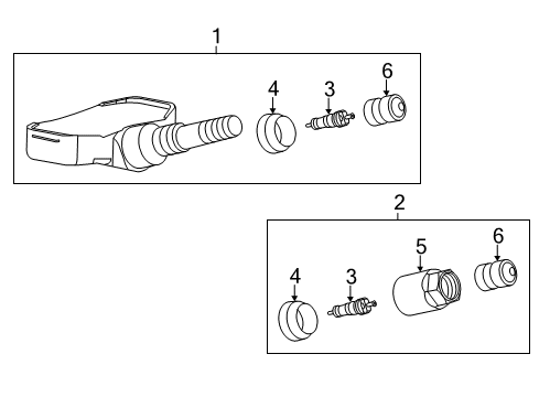 2014 Chevrolet Corvette Tire Pressure Monitoring Sensor Diagram for 13598774