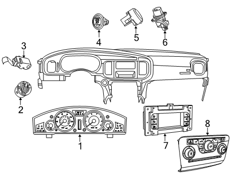 2019 Dodge Charger Switches Center Stack Controls Diagram for 68293619AD