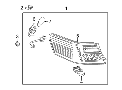 2010 Toyota Camry Bulbs Socket & Wire Diagram for 81565-06350