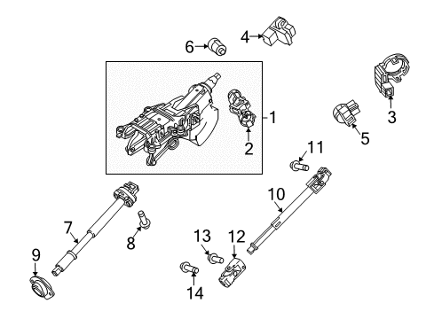 2012 Ford Mustang Housing & Components Column Assembly Diagram for 6R3Z-3C529-AA