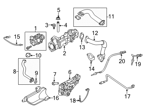 2018 Ram 1500 Powertrain Control Sensor-Exhaust Temperature Diagram for 68231738AB