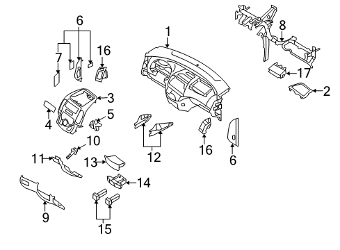 2011 Hyundai Elantra Cluster & Switches, Instrument Panel Duct Assembly-Center Air Ventilator, RH Diagram for 97420-2L000-4X