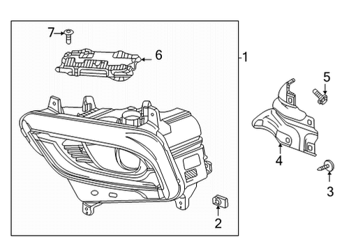 2022 Buick Enclave Headlamp Components Mount Bracket Diagram for 84421605