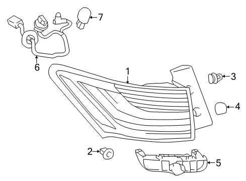 2014 Lexus CT200h Bulbs Lens & Body, Rear Combination Lamp Diagram for 81561-76090