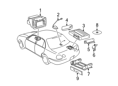 2004 Lexus GS430 A/C & Heater Control Units Antenna, Navigation Diagram for 86860-30022