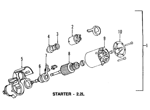 1996 Pontiac Sunfire Starter Armature Diagram for 10471537