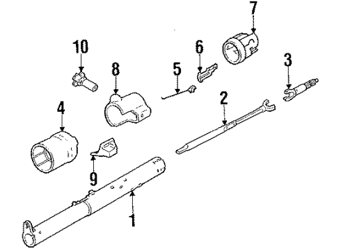 1986 Pontiac T1000 Steering Column & Wheel, Steering Gear & Linkage Gear Kit, Steering Rack & Pinion(Partial) Diagram for 7846718