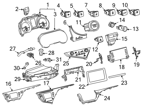 2021 Toyota Camry A/C & Heater Control Units Switch Diagram for 84153-06010
