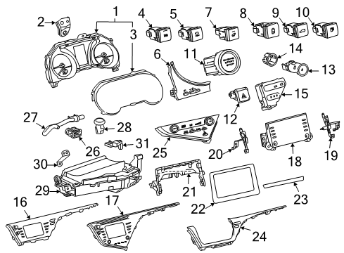 2022 Toyota Camry Ignition Lock Ignition Switch Diagram for 84450-06050