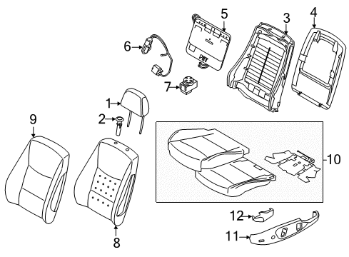 2013 BMW 128i Lumbar Control Seats Upholstered.Section., Basic Seat, Leather, Right Diagram for 52107251612