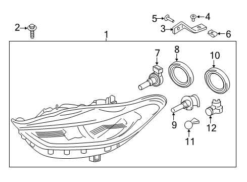 2018 Ford Fusion Headlamps Composite Assembly Diagram for HP5Z-13008-R