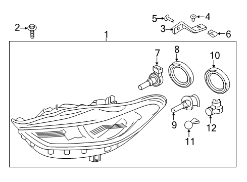 2018 Ford Fusion Headlamps Headlamp Assembly Mount Bolt Diagram for -W717591-S442