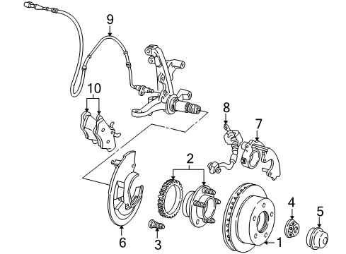 2006 Ford Crown Victoria Front Brakes Caliper Diagram for 6W7Z-2B120-AA