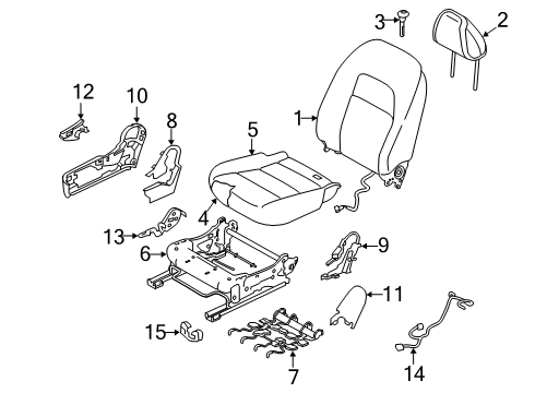 2022 Nissan Altima Passenger Seat Components Pad-FRT St CUSH_With Heat Diagram for 87312-6CA1A