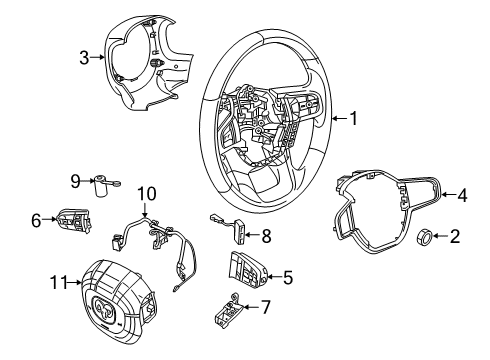 2020 Ram 1500 Steering Column & Wheel, Steering Gear & Linkage, Shroud, Switches & Levers Switch-Select Diagram for 68379834AB