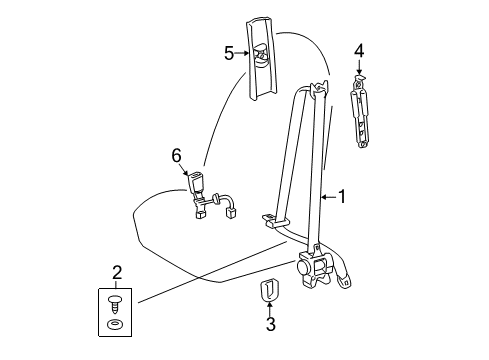 2018 Toyota Camry Seat Belt Anchor Plate Diagram for 73023-58010-B4